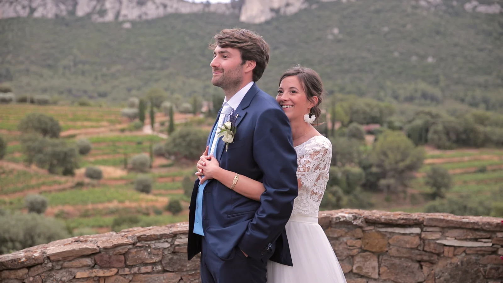 Perrine and Guillaume on their wedding day